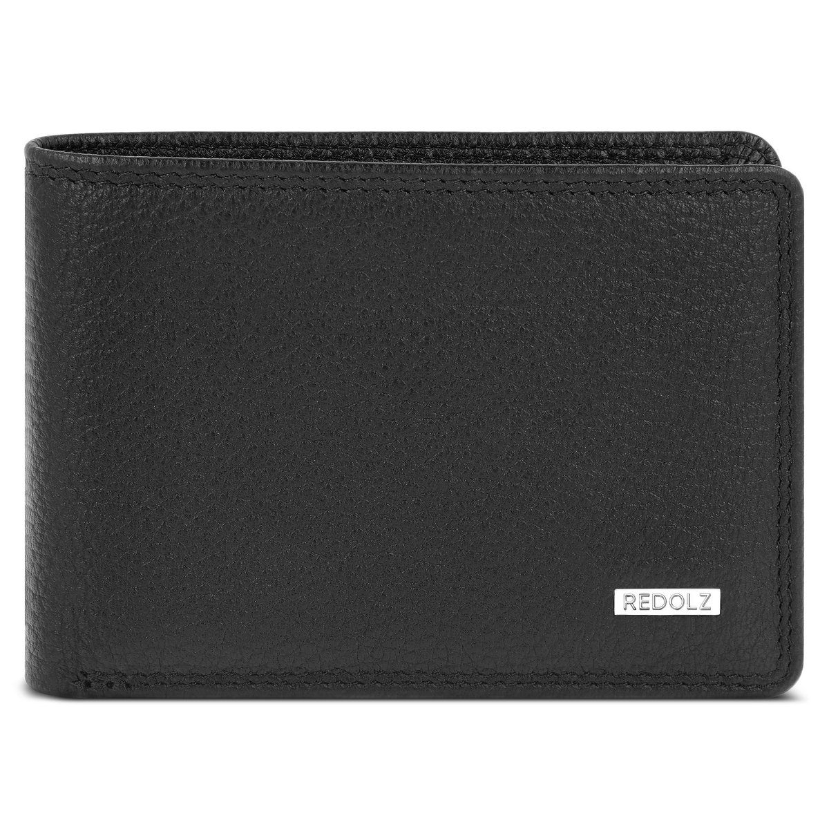 Redolz Leather Essentials QF kleine portemonnee RFID leer 10,5 cm - Jongens - Horizontaal - black