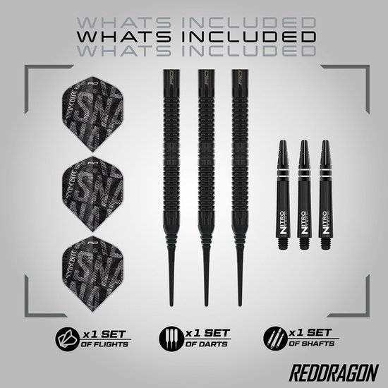 Red Dragon Peter Wright Black Mamba 90% - Soft Tip Dartpijlen van Red Dragon — afbeelding 3