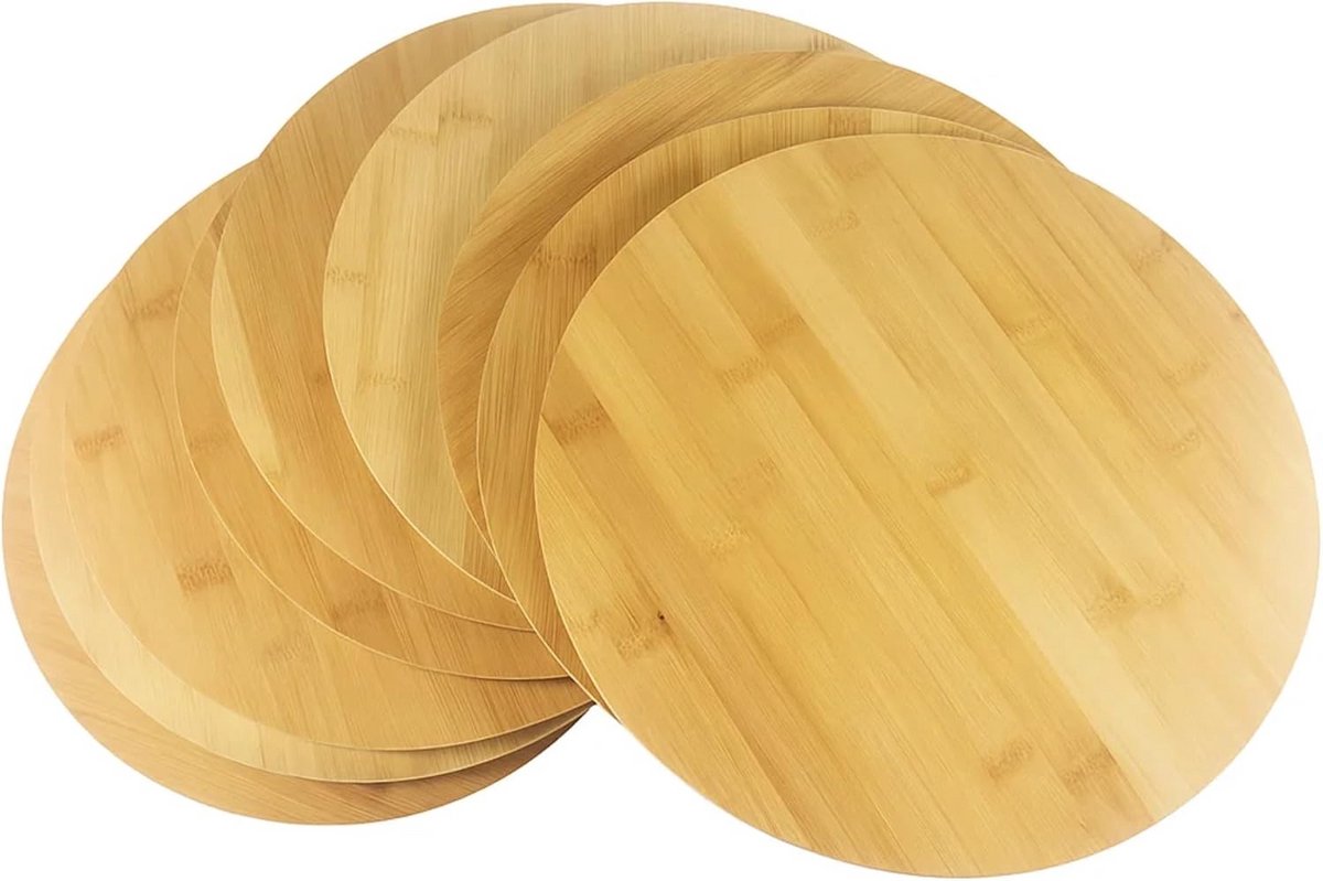 12 inch ronde bamboe planken, set van 12, ideaal voor kaas, pizza en serving