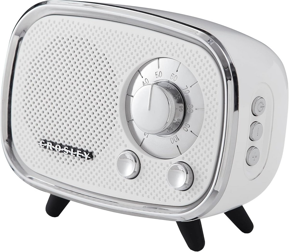 Vintage Draaiende Luidspreker - Draagbare Bluetooth Speaker - Wit