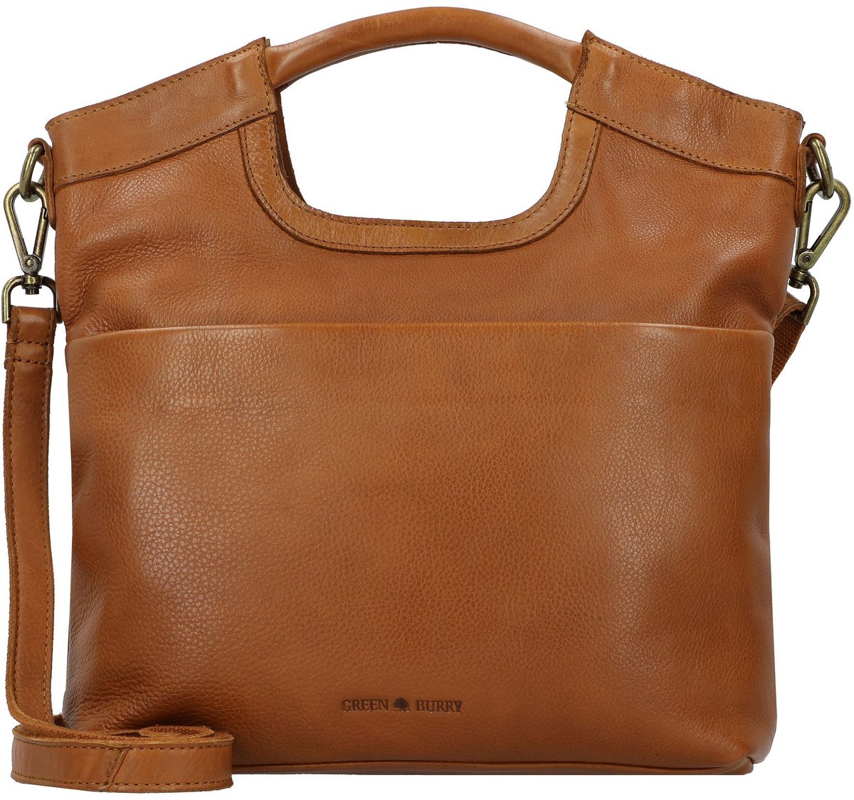 GREENBURRY Leren schoudertas Colombiana Shoulderbag Nougat bruine