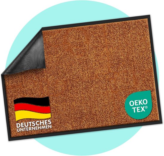 Floordirekt Schoonloopmat Rhine, wasbare en effectieve vloermat, vuilvangmat met antislip achterkant, deurmat in vele maten en kleuren, lichtgrijs (meeuw), 120 cm x 180 cm