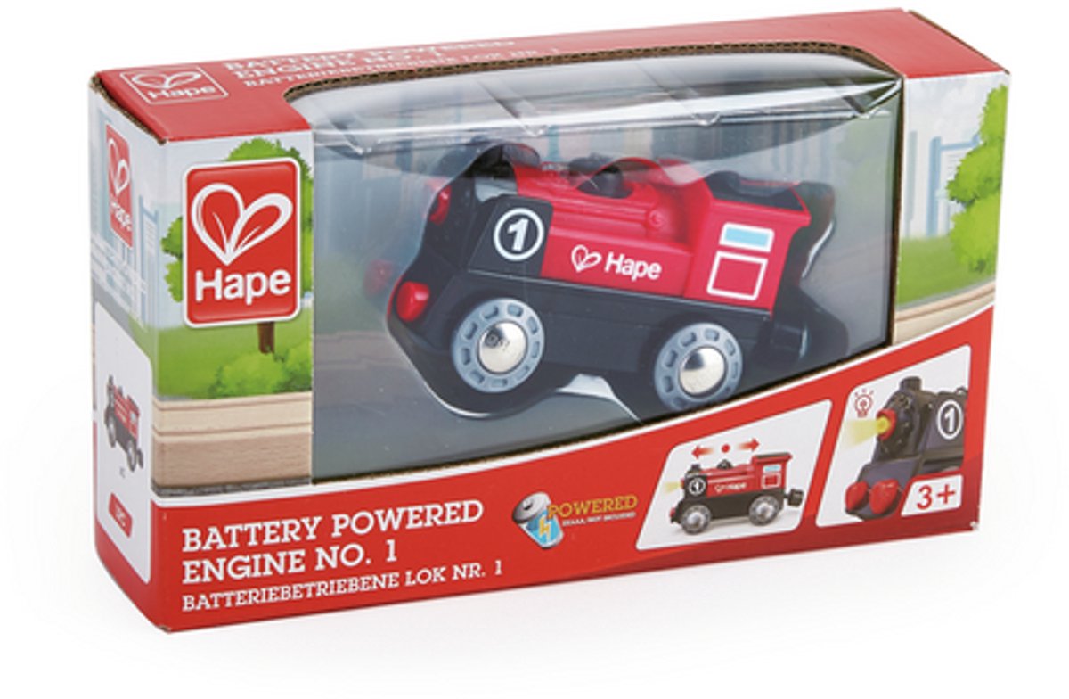 Hape Batterij Locomotief Nr. 1 - Speelgoedtrein met Verlichting en Magneet, 3 jaar+ — afbeelding 6