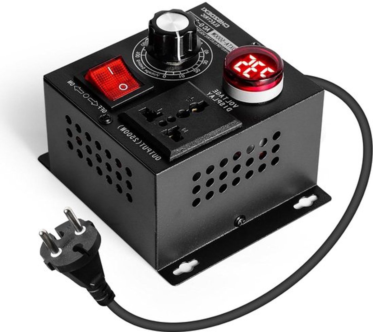 Spanningsregelaar AC220V 5000W Elektrische Spanningsregelaar Temperatuur Controle Motor Toerentalregelaar EU-stekker
