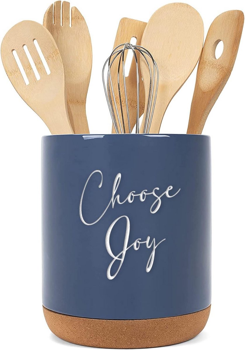 X-large kitchenware holder met kurkbodem - marineblauw