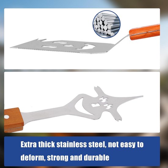 LEÓN Goods® : Grillbesteck Set [ Grillbürste] Grillzange, Grillwender, Grillgabel, Grillreiniger