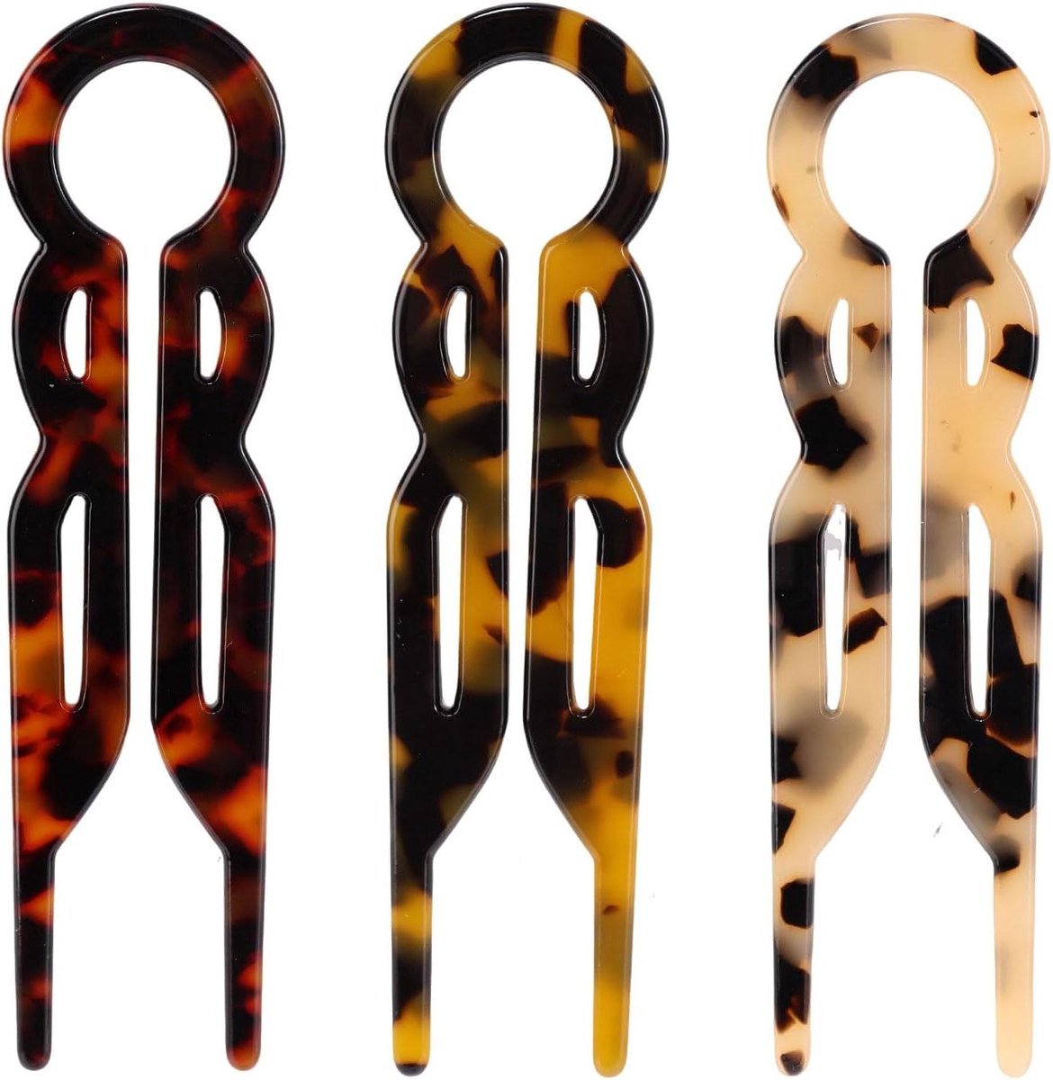 Ronte - Franse Haarspelden voor Dames - Dik Fijn Lang Haar - Stylingaccessoires - Acetaat Materiaal - 3 Kleuren