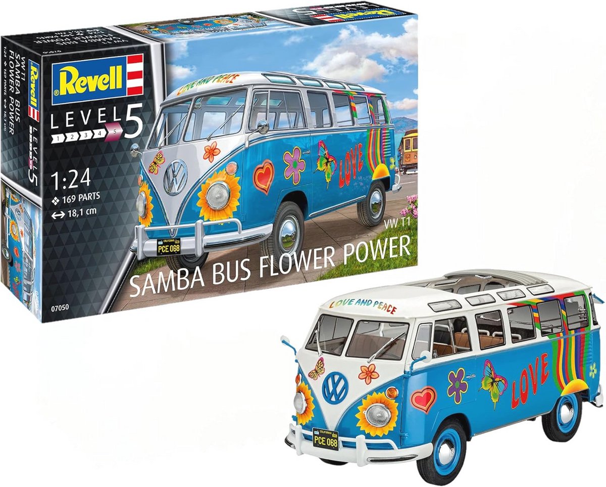 Kleurrijke Volkswagen T1 Samba Bus Modelbouwset