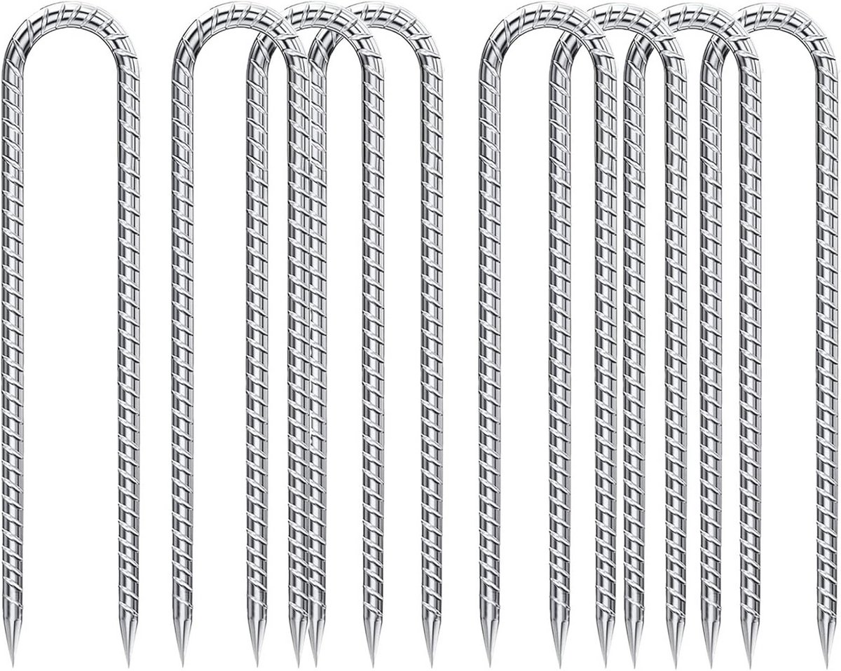Grondanker Haringen - 30 cm Verzegeld Staal voor Trampolines, Tenten en Tuinbevestiging - 8 Stuks