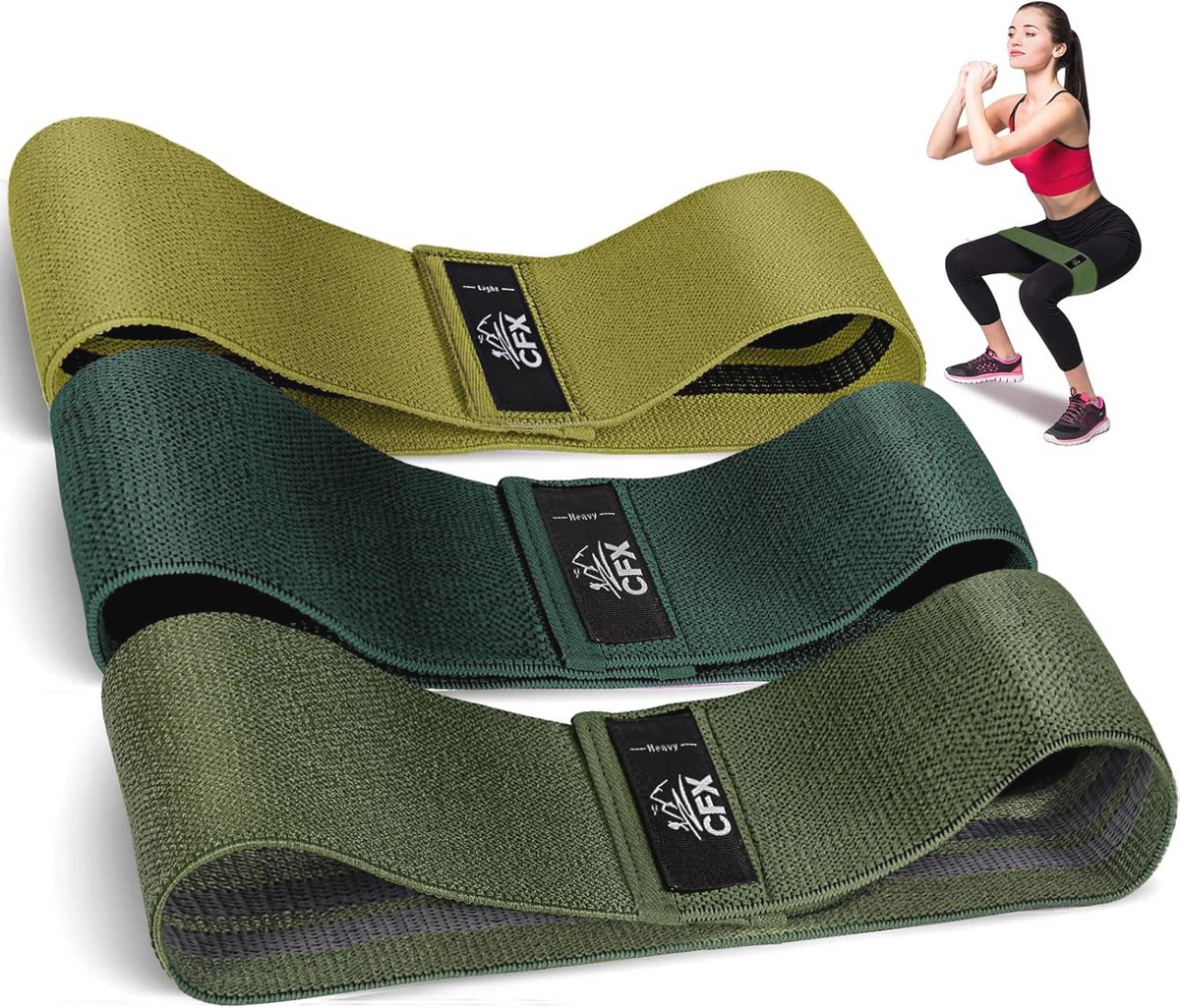 Weerstandsbandenset - 3 niveaus voor krachttraining, yoga en pull-ups