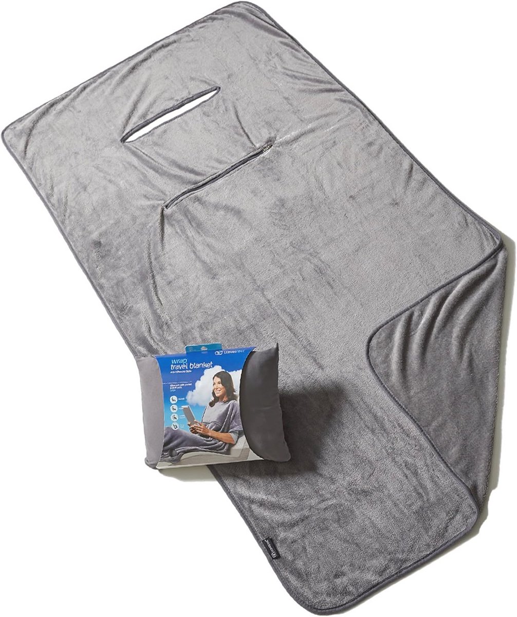 4-in-1 Reisdeken met Tas - Lendensteun en Luxe Comfort