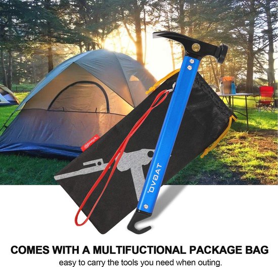 QWORK Campinghamer – 30,5 Cm Aluminium – Met Geïntegreerde Haringtrekker En Platte Spade – Multifunctioneel Voor Tent, Picknick En Buitenactiviteiten