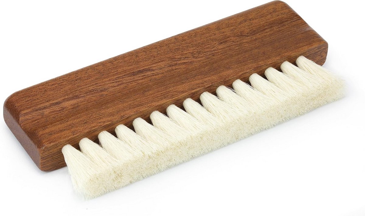Vinyl Reinigingsborstel met Geitenhaar en Houten Handvat