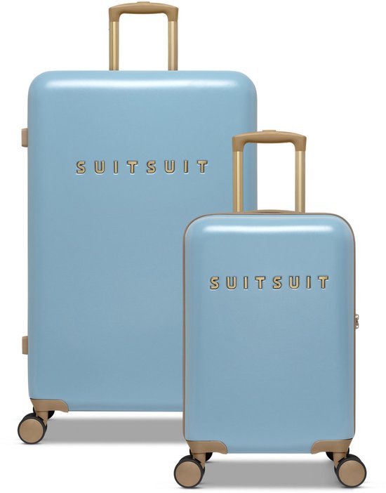 SUITSUIT Kofferset 2 delig - Reiskoffer groot - Handbagage koffer - Koffer set - Veilig TSA cijferslot - Reiskoffer set - Reiskoffer met wielen - Fusion kofferset Borrowed Blue