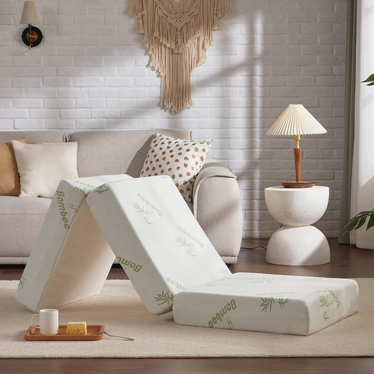 Opvouwbare Vouwmatras van Traagschuim - 10 cm Dikke Matras met Opbergtas en Waterdichte Voering voor Gastenbed