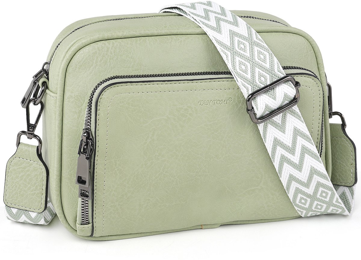 TAN.TOMI Crossbody Tas Dames – Kleine Schoudertas – Trendy Damestas – Verstelbare Band – Lichtgewicht - Lichtgroen