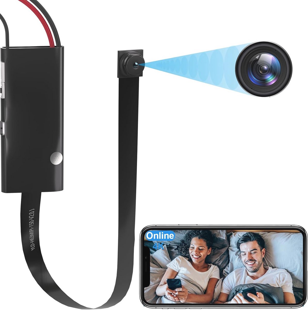 Draadloze Verborgen Camera Draagbare 1080P HD WiFi Mini Spy Camera Nanny Cam Beveiligingscamera voor Indoor Gebruik