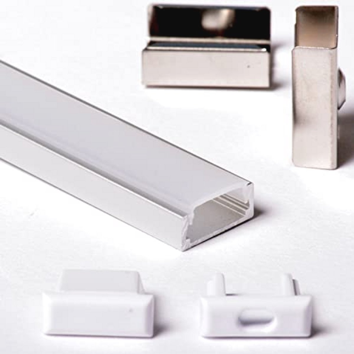 Aluminium Profiel 1 x 3 Meter voor LED-strips met Matte Afdekking