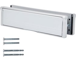 Keypak 10" (27cm) Deurbrievenbus - Verstelbare brievenbus voor UPVC composiet houten deuren (zilver/satijn geanodiseerd aluminium, 40-80 mm)