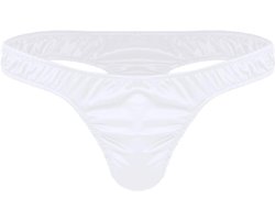 Agoky Heren Slips Bikini Slips Mannen Satijn Tanga Sexy String T-Back Lage Tailleband Slipje Erotisch Ondergoed M L XL