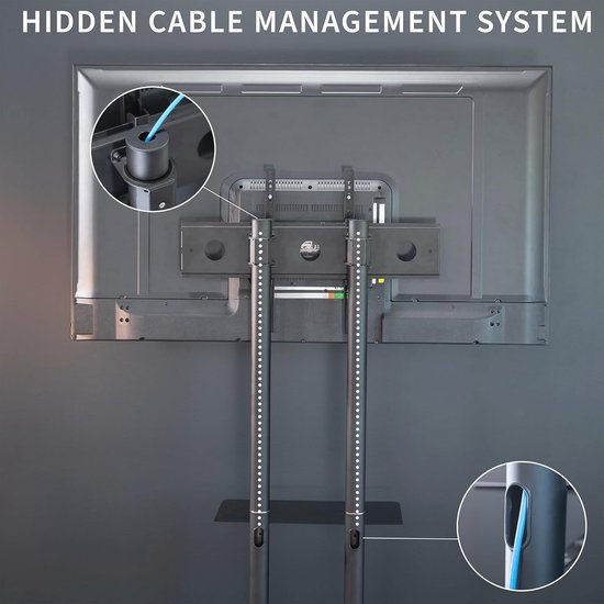 SmartMetals Elektrische TV standaard - Vloerlift XL op wielen. - Beugels en Meer