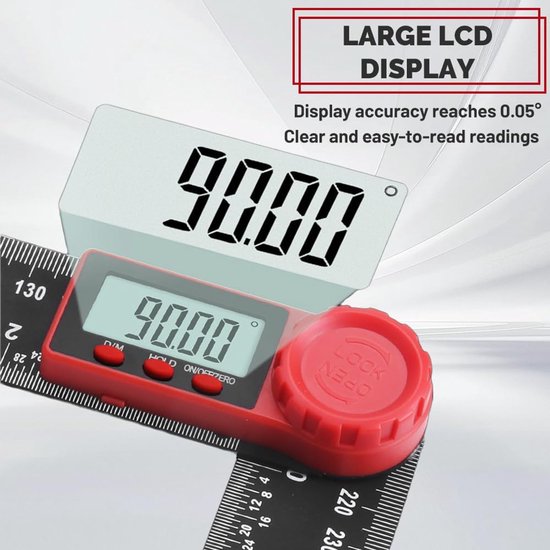 Dual Protractor Image Rotation Digital Angle Protractor, 11.8in/300mm Dual Scale 360° Rotation with ...