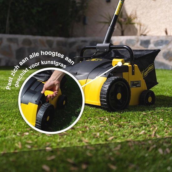 Kunstgrasveger Elektrisch - 1.400 Watt - 32 cm Werkbreedte - 3-in-1 Systeem - Handgrepen met Zwenkarm - 25L Opvangzak van Merkloos	 — afbeelding 5