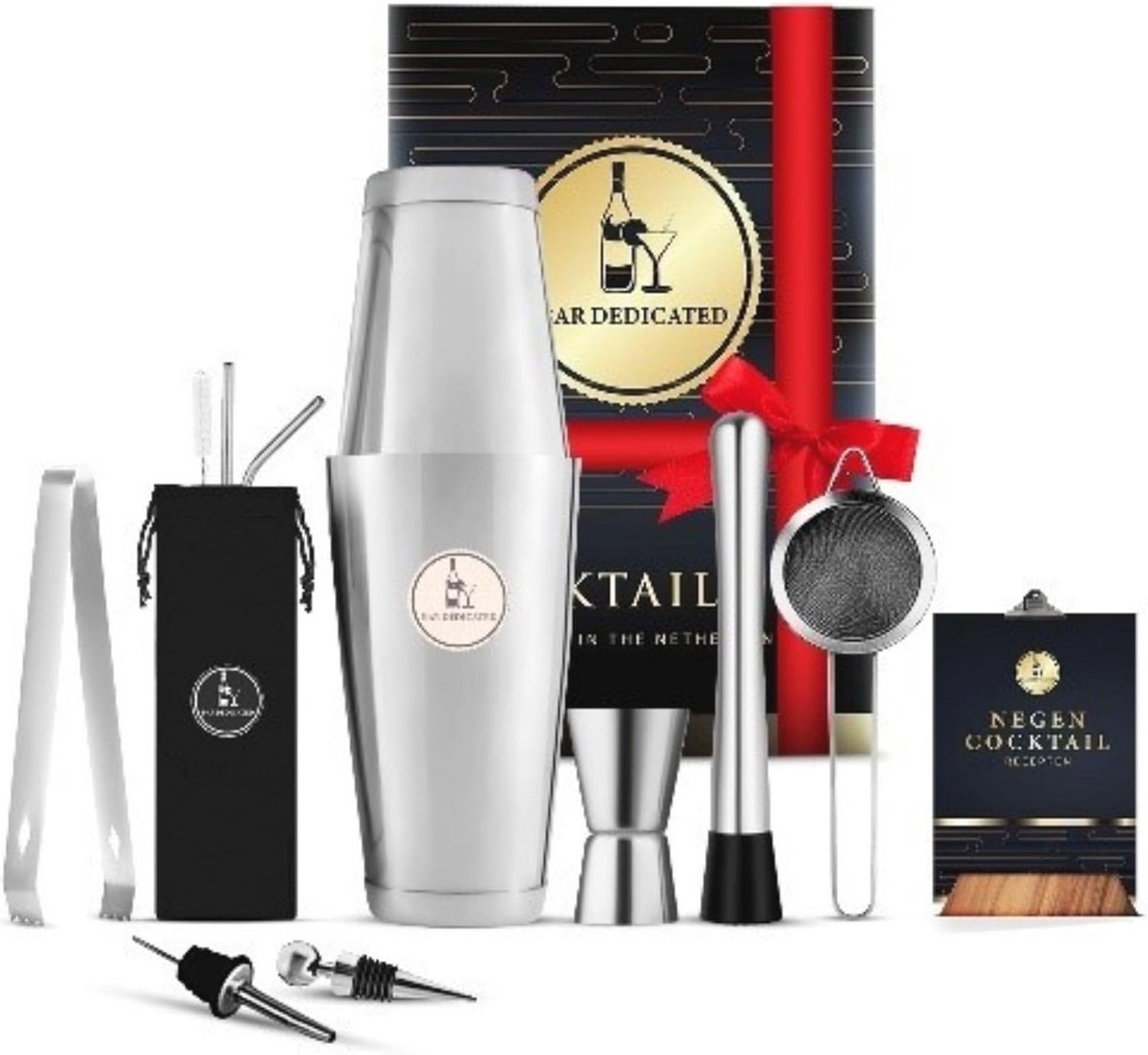 Cocktail Shaker Set met Jigger - 11-delige Bar Set voor Perfecte Cocktails
