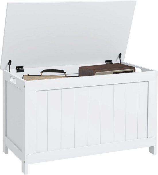 HOMCOM® Speelgoedkist Kinderen Opbergkist Zitkist Veiligheidsscharnier Wit Mdf 62 X 40 X 46 5 Cm Aosom De~0v4ncohfpbg01