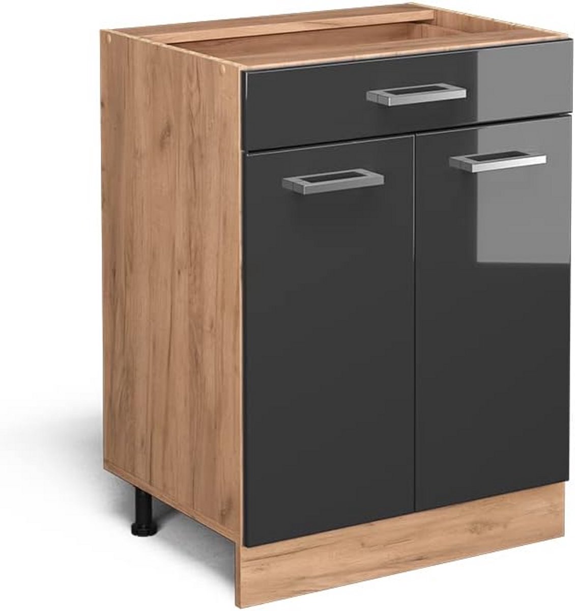 Onderkast Keuken 60 cm met Lade - Goldkracht & Antraciet Hoogglans