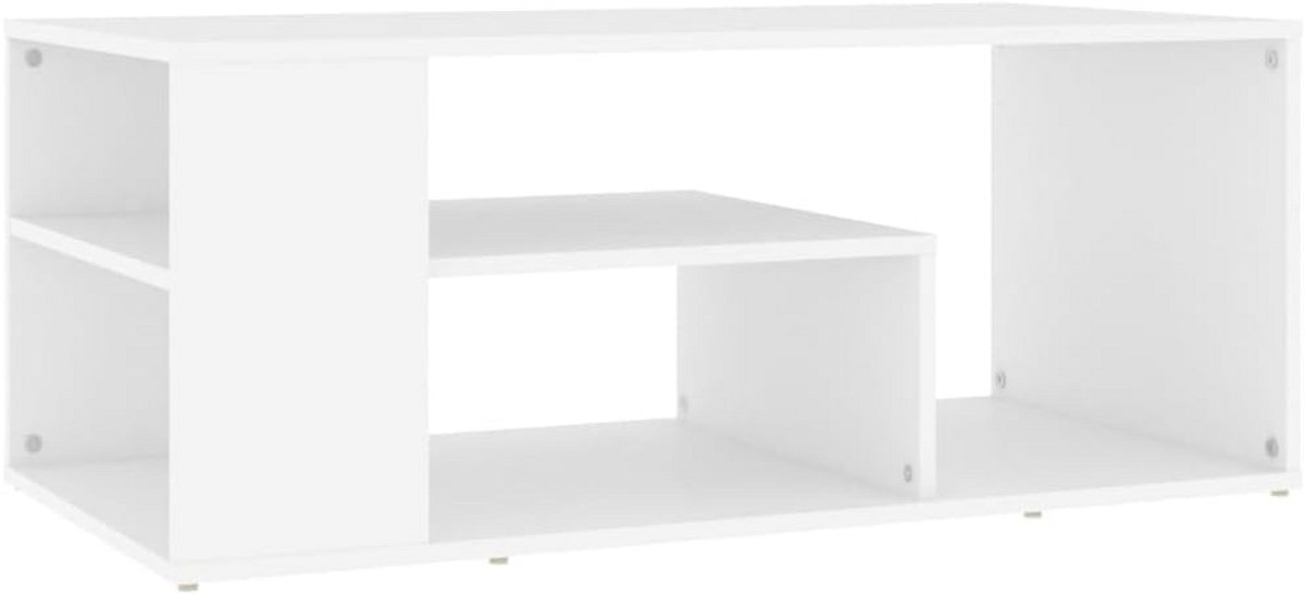 Salontafel Wit Hout 100x50x40 cm met Opbergruimte
