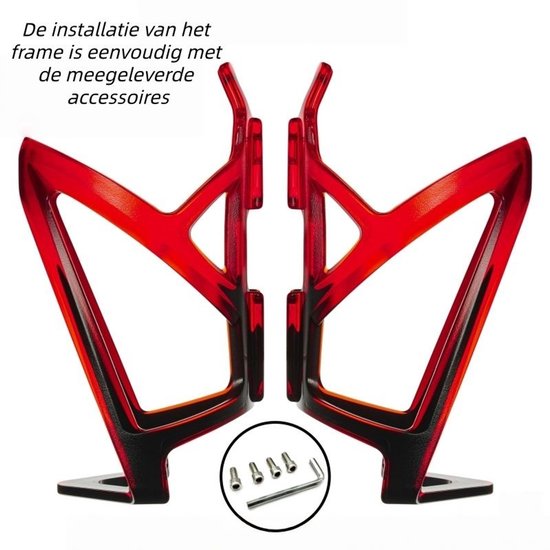 2-delige fietsbekerhouder - bidonhouder - ultralicht - bidonhouder voor mountainbike - fietsaccessoires - zwart en rood — afbeelding 3