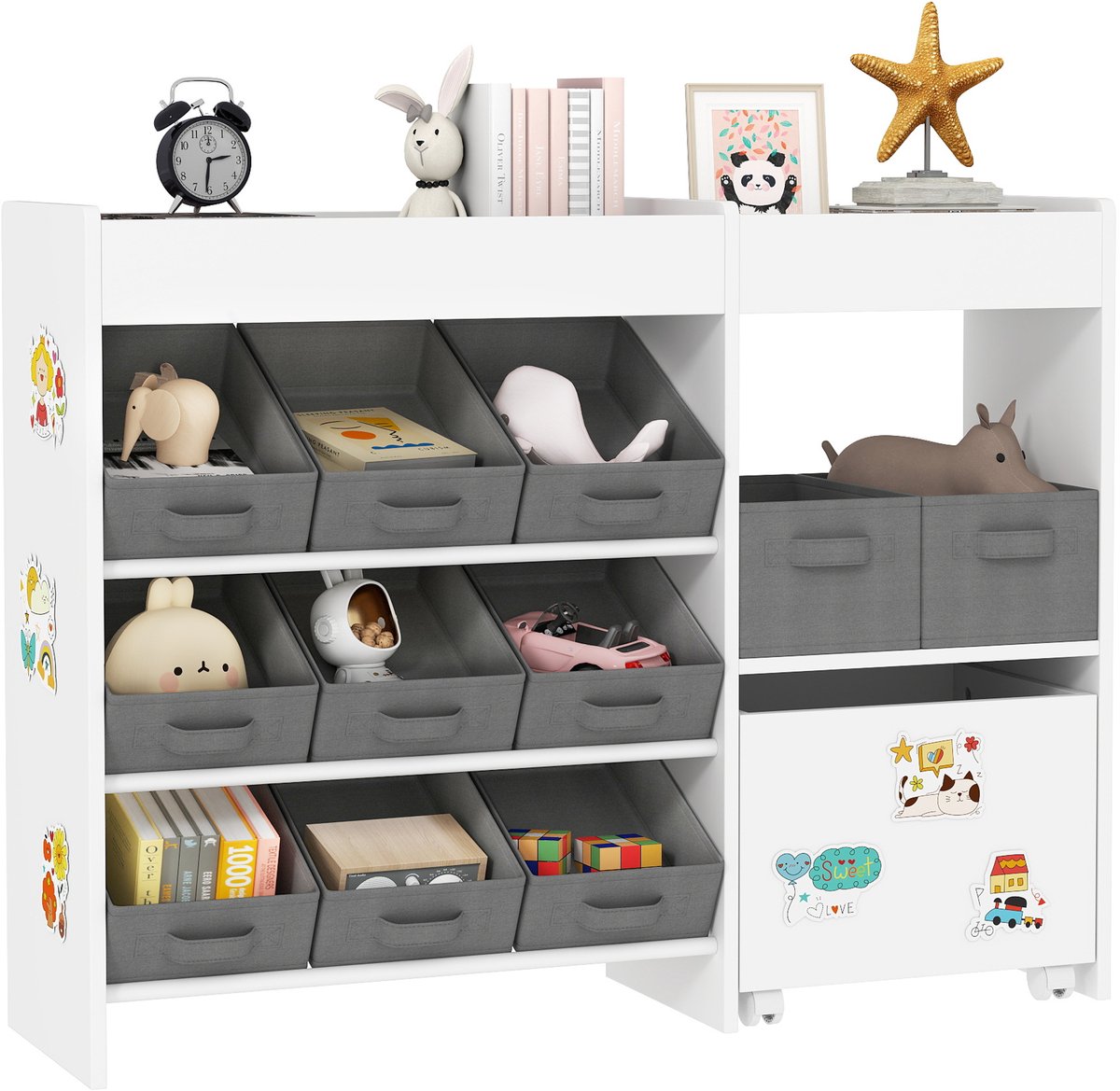 AIYAPLAY Kinderopbergrek - Stof, Staal - 105x30x80cm - Wit