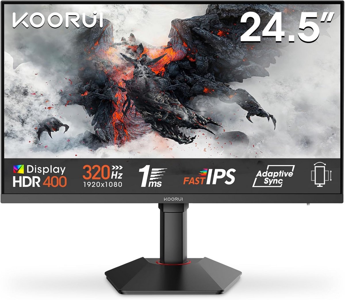 25 Inch Gaming Monitor 320Hz IPS Full-HD 1ms Beeldscherm met Adaptive Sync en Hoogteverstelling