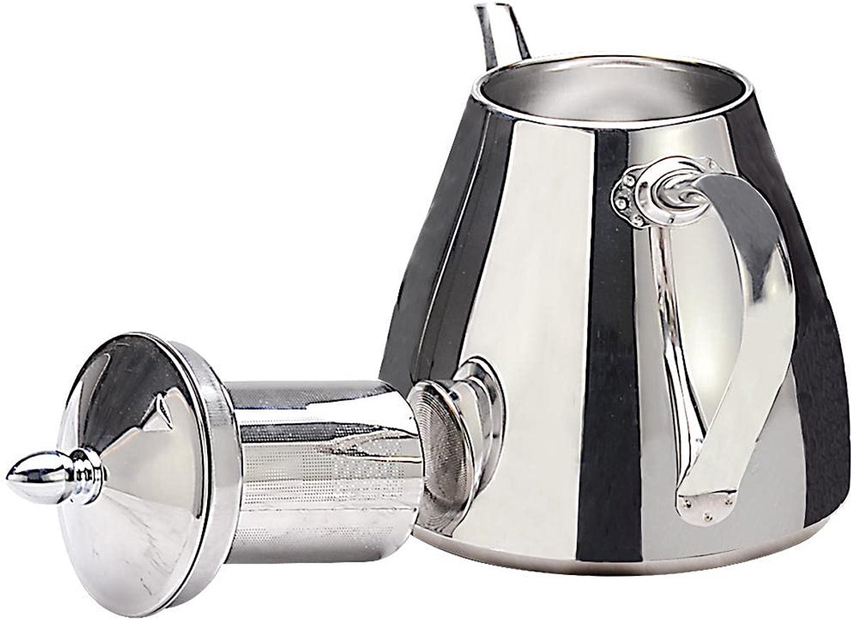 Stunq® Stijlvolle Roestvrijstalen Theepot met Handige Zeef en Groot Volume