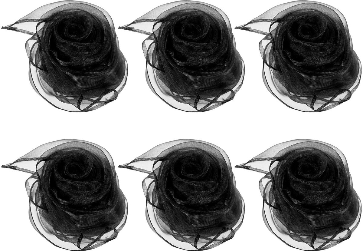 Danssjaals, 6 stuks vierkante jonglerende sjaals 71 bij 75 cm voor spelen, magische muziek, activiteit, jongleren, dressing, zwart