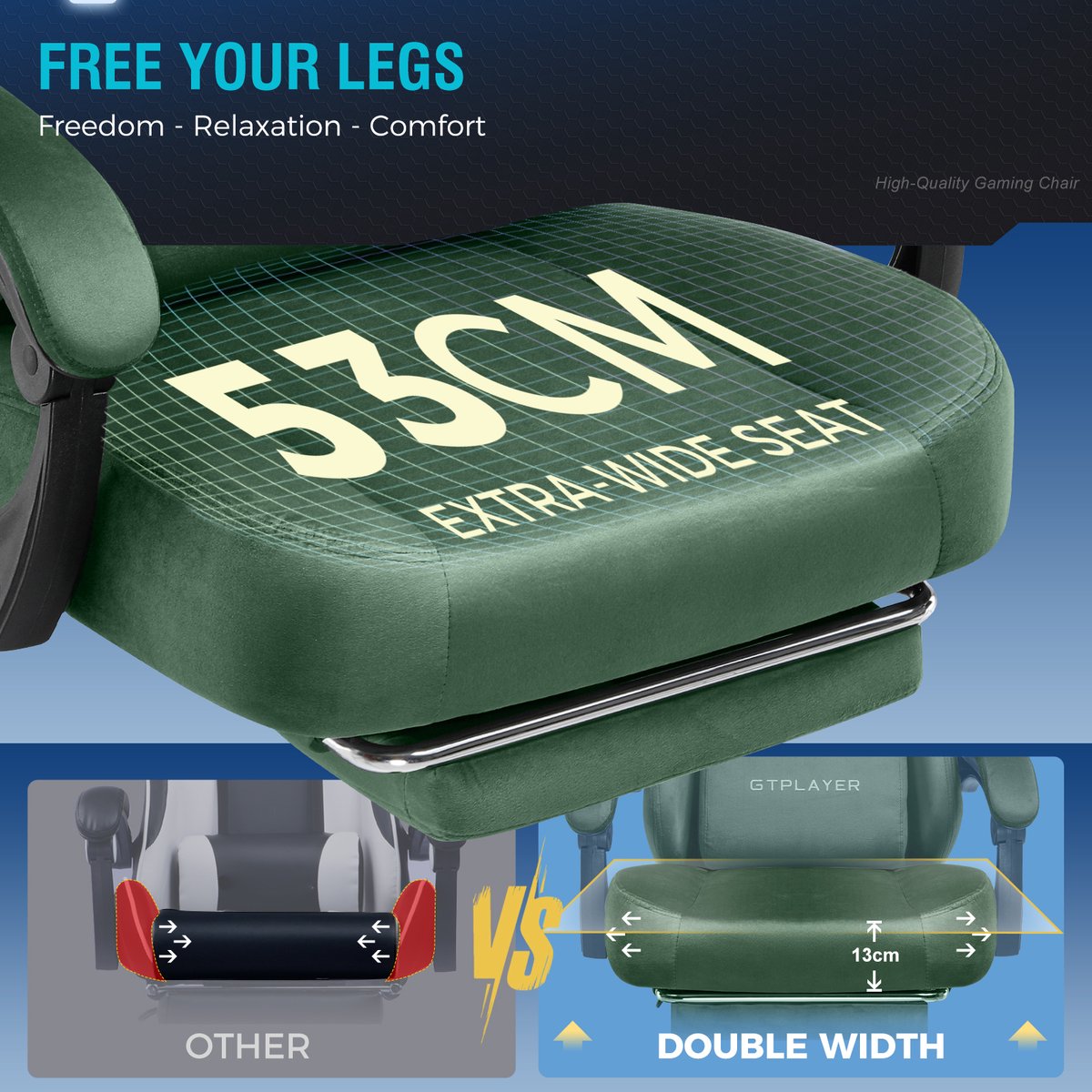 GTPLAYER Gamingstoel met Pocketvering en Hoge Rugleuning - - afbeelding 2