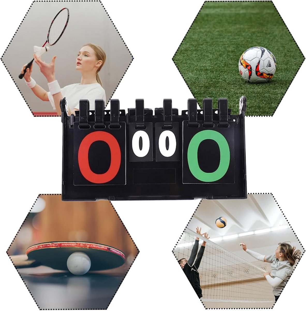 Draagbaar Waterdicht Scorebord voor Diverse Sporten 6-cijferig