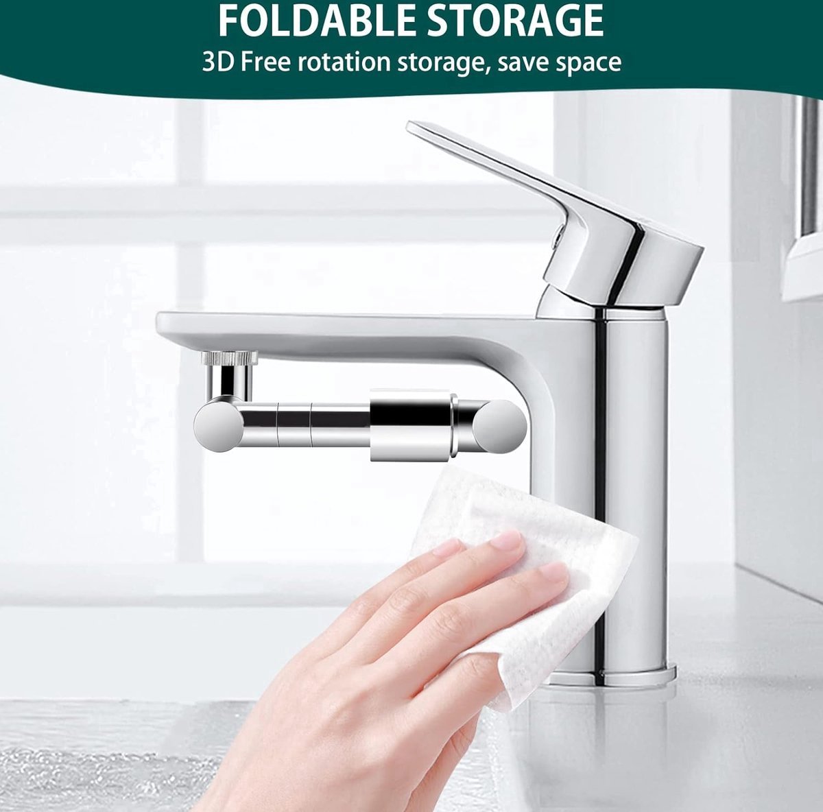Stunq® 1440° draaibare multifunctionele verlengkraan, 2 sproeimodi, universele zwenkkraanverlenging, draaibare kraanopzetstuk, Faucet Extender met adapter voor badkamer en keuken