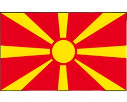 Vlag Macedonie - 90 x 150 cm - Macedonische Vlag - Macedonia - polyester - supporters