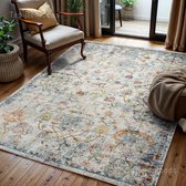 Tapijtenloods Picasso Sarough Vintage Tapis Crème / Beige Poil Bas - 200x200 CM Carré