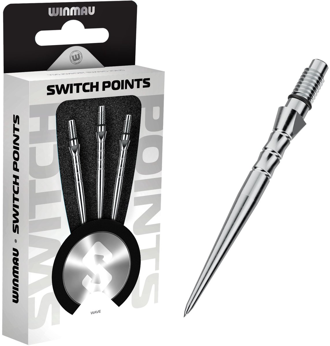 Winmau Switch Point Wave Silver 40 mm