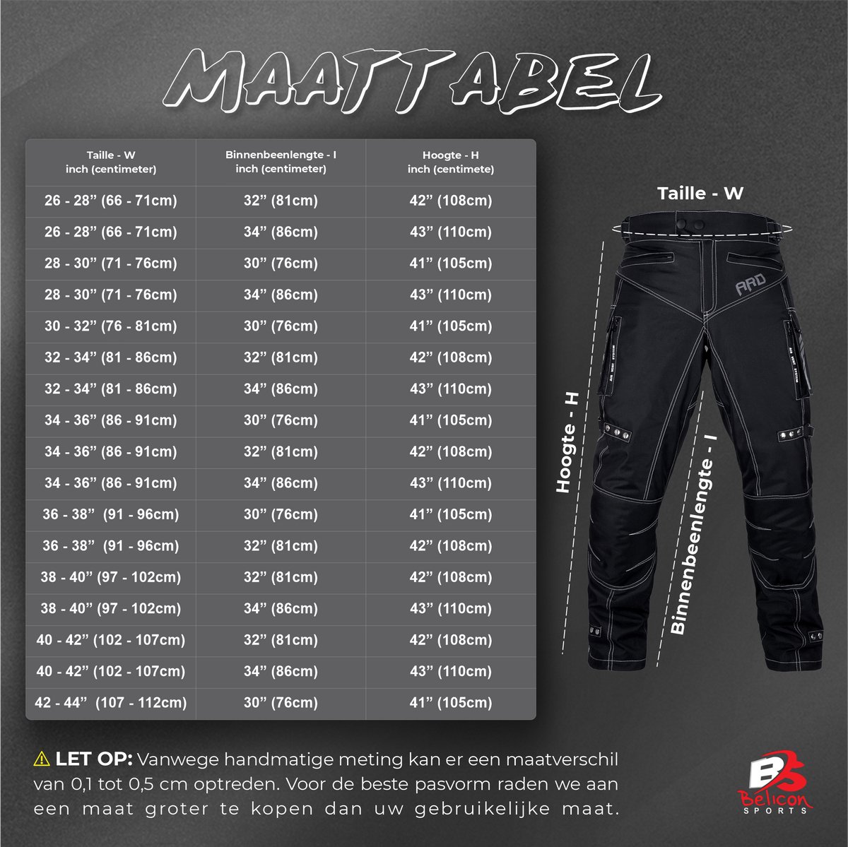 Motorbroek voor heren Dual Sport Motocross Motorbroek Rijden Overbroek Enduro Adventure Touring Waterproof CE Armored All-Weather - (Waist 30''-32'' Length 34'') - Motorcycle Pants Riding Overpants Enduro Waterproof CE Armored All-Weather – foto 2