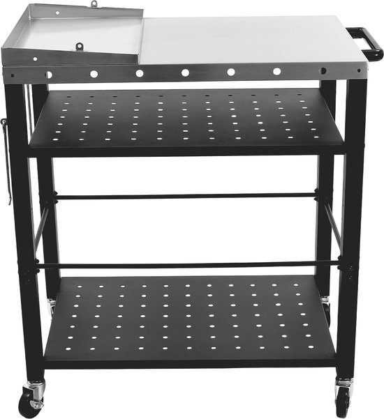Grillwagen Met Tafel Grilltafel Buiten Serveerwagen 31.5*19.7*32.7 Inch Pizza Oven Tafelstandaard BBQ Voor Tuin Terras — afbeelding 2