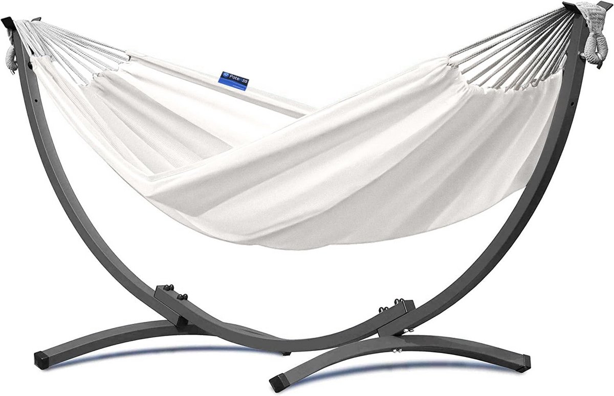 Hangmat met Standaard voor 1 Persoon - Stevig Metalen Frame tot 120 kg - Comfortabele XL Hangmatset