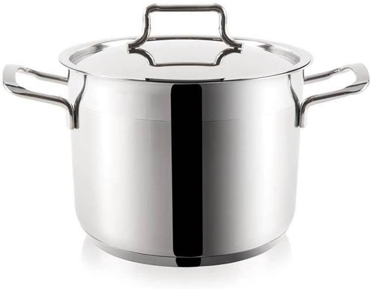 Grote Stalen Kookpan met Deksel 26 cm 10 Liter