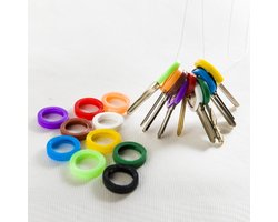 Go Go Gadget - 8 Stuks Sleutelringen \- Diverse Kleuren \- Sleutel Labels \- Hoesjes \- Caps \- Sleutel Labels