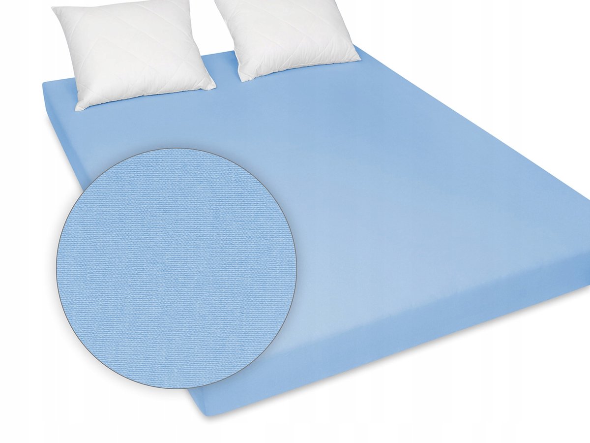 Jersey hoeslaken blauw 200x220 cm - 100% katoen, OEKO-TEX