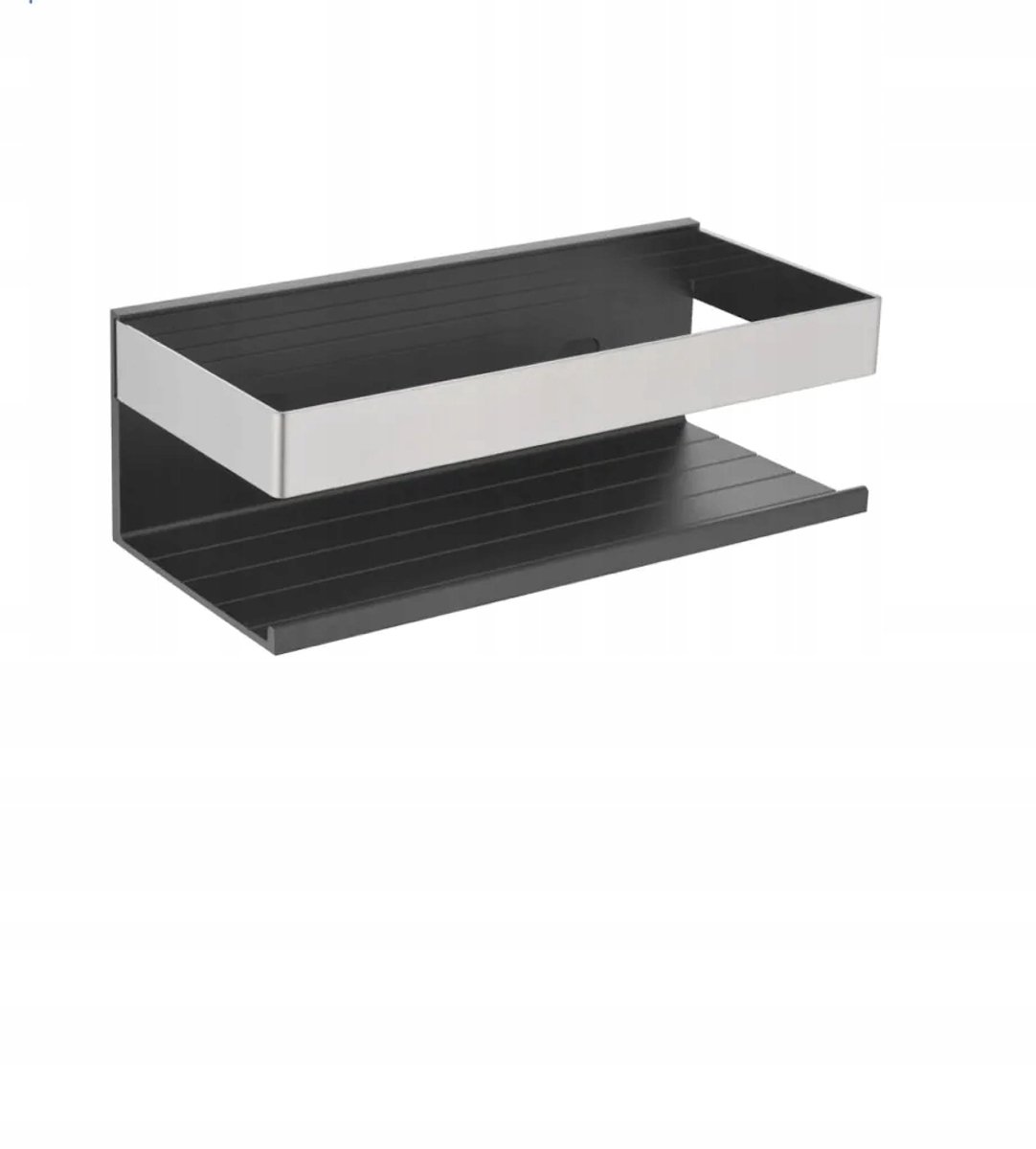 Stella Douche Organizer - Zwart Mat & Gepolijst Staal - 22x10x7.5cm