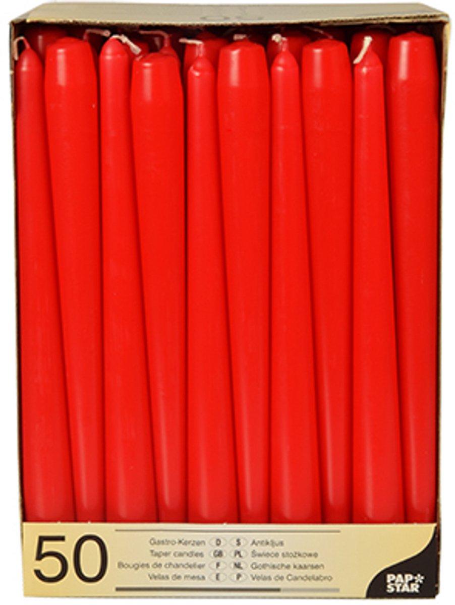 papstar kaars 22mm rood 50 stuks pak